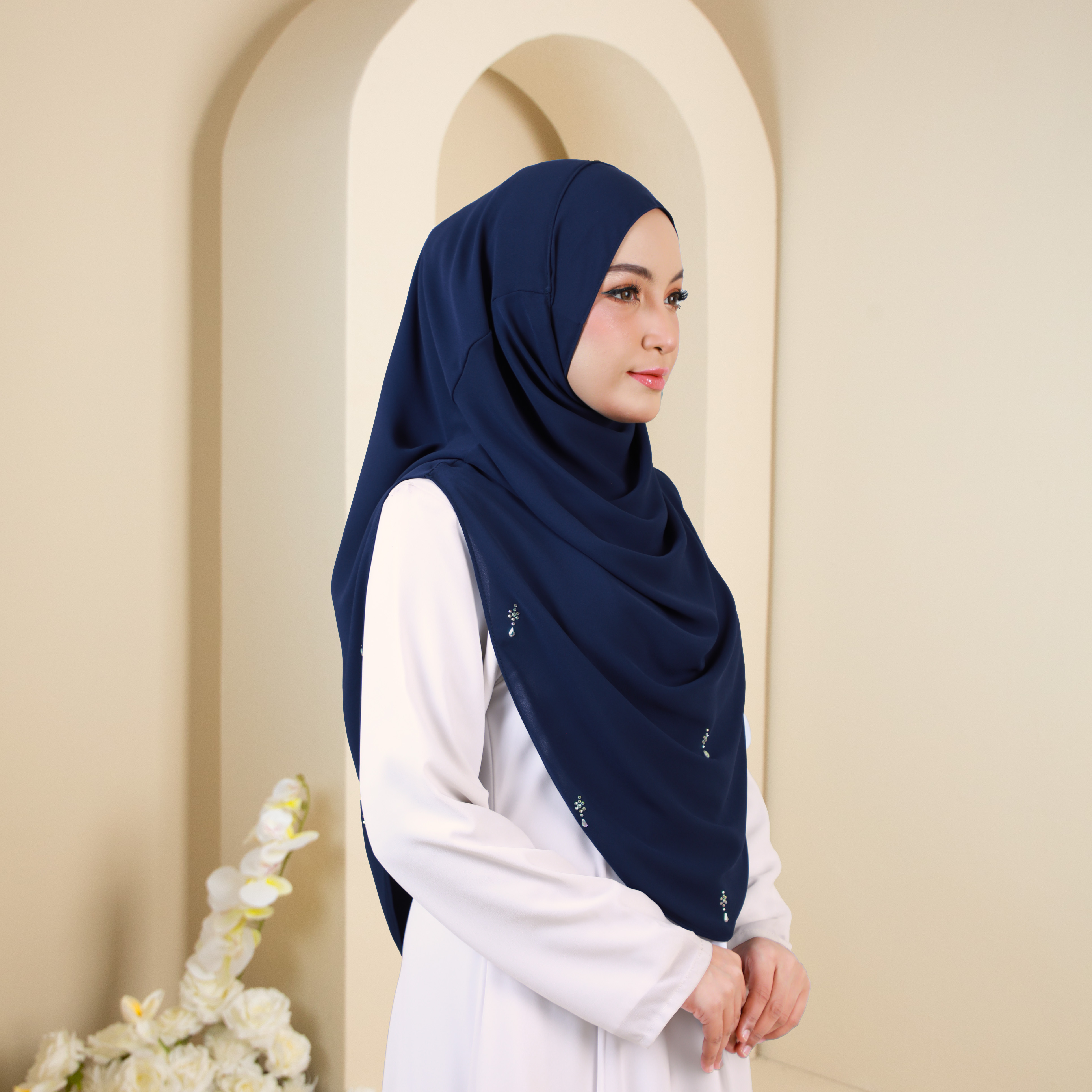 HUMAIRA PLAIN LUXE- HPL15 (NAVY BLUE)